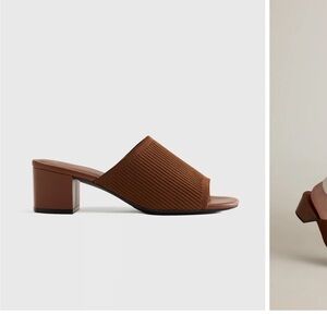 Quince Italian Leather & Eco Knit Heeled Mule
